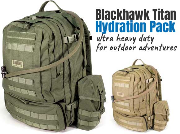 Heavy-Duty Blackhawk Titan Hydration Pack in Tan or Olive