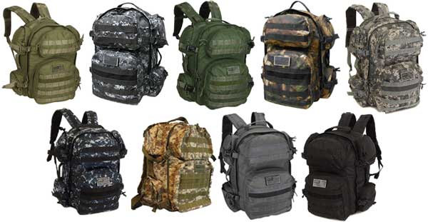 NexPak USA Expandable Military-Style Backpack Colors and Camo