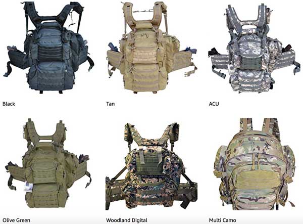 Explorer Tactical Bags in 6 Different Colors with Gun Concealment and Hydration Ready