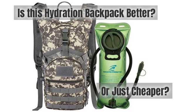 Sharkmouth Insulated Hydration Backpack with Heavy Duty BPA-Free Bladder and Lightweight Foil Insulation Compartment to Keep Water Cold
