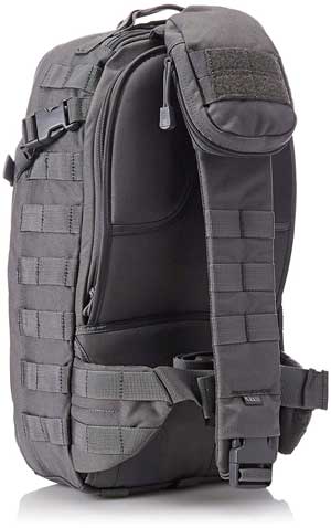 5.11 Rush Moab Tactical Backpack Sling has Cushioned Padding on Back, Straps and Waist Band
