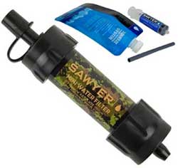 Saawyer Mini Water Filter Kit for Camping, Backpacking, International Travel, Emergency, Prepping