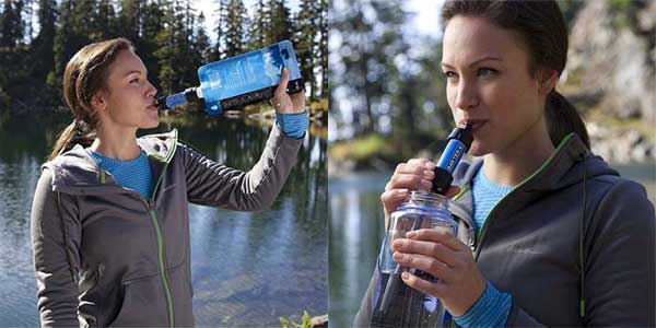 Sawyer Mini Water Filter Comes with Attachable Drinking Straw and Portable Water Pouch