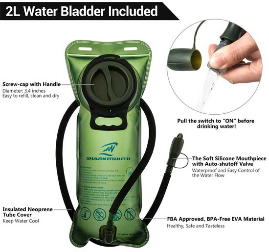 Sharkmouth Hydration Bladder with Insulated Drinking Tube