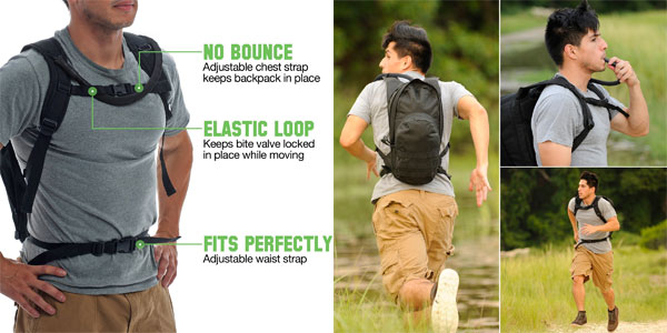 Tactical Daypack Strap Features - Secure, Snug, Comfortable for Running, Cycling, Hiking