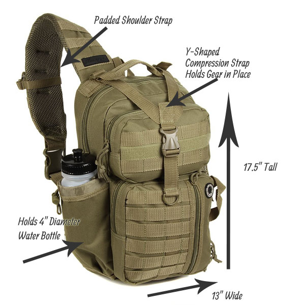 Tactical Sling Backpack in Tan