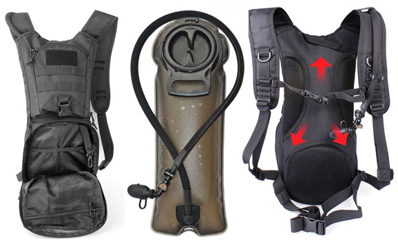 Unigear Tactical Hydration Pack with View of Bladder, Pockets