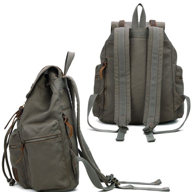 Back and Side Views of Vintage Military Backpack